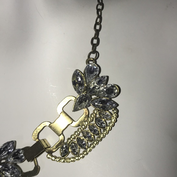 NWT The Wired Bird Reversible brass and jewel necklace 10 1/2” long - Picture 3 of 8